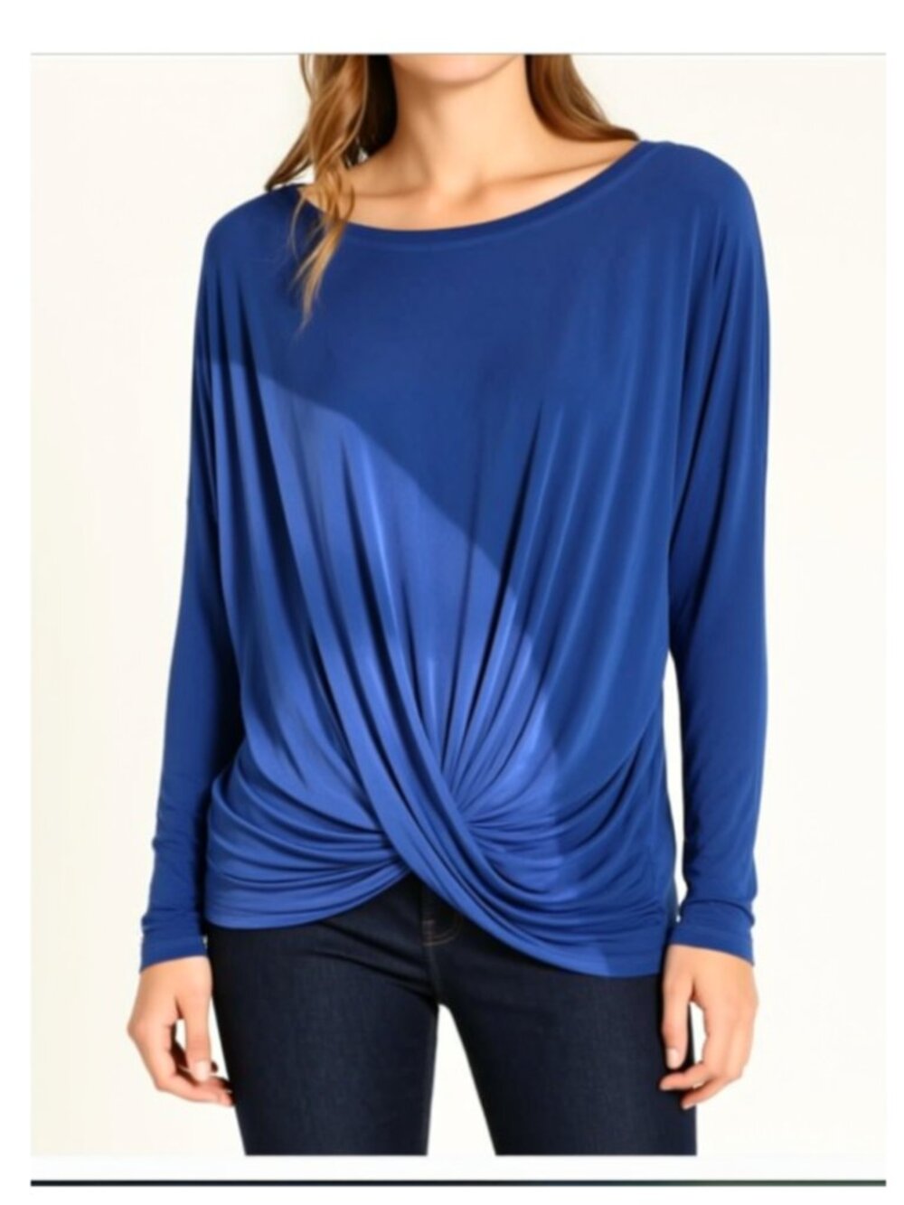 Bobeau women's shirt with twist front, Size 1X (E20)
